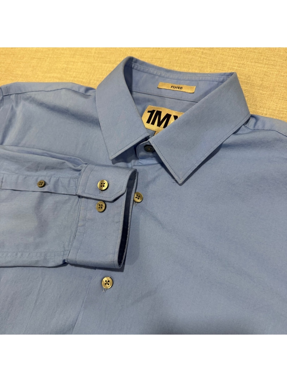 Men’s Murano 1MX Dress Shirt Blue Long Sleeve Button Front Size L